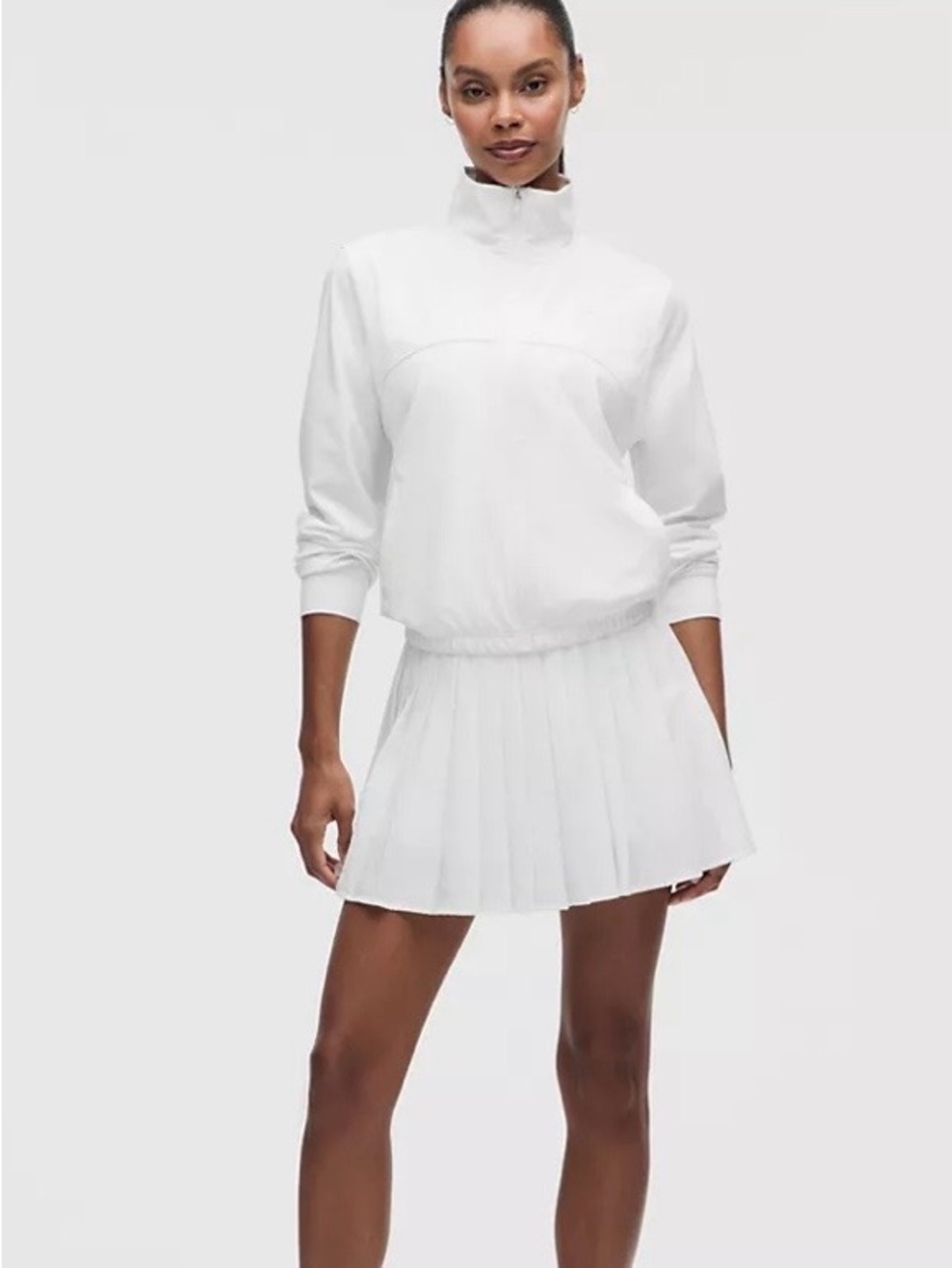 lululemon athletica White Pleated Sport Dress with High Neck